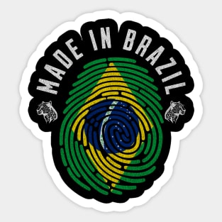 Brazil Fingerprint Flag Design Brazilian Pride Roots Sticker